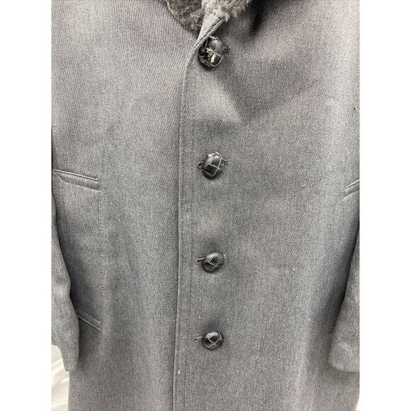 VTG London Fog Over Top Coat Sherpa Lined‎ Wool Gray Mens 40 Short - Picture 4 of 12